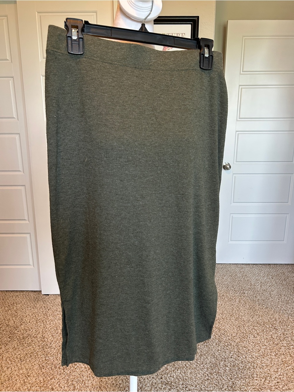ANTHROPOLOGIE SATURDAY SUNDAY Olive Army Green Pencil Column Skirt Size M